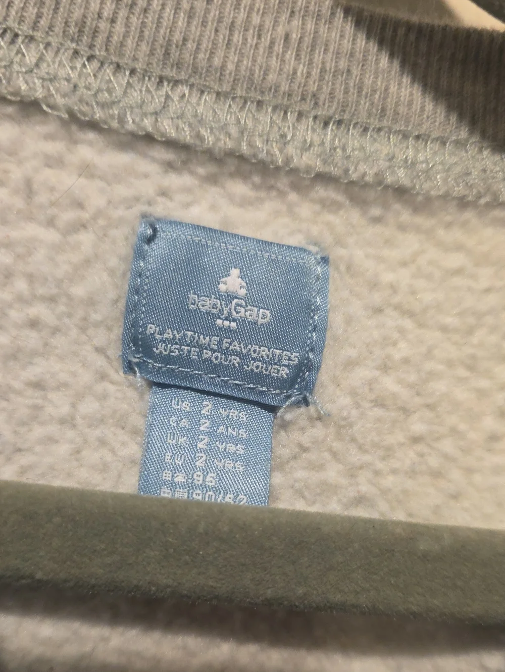 GAP Kids Light Gray Sweatshirt with Navy Logo 2t